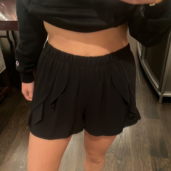 Black Ruffle Shorts - Picture 5 of 6